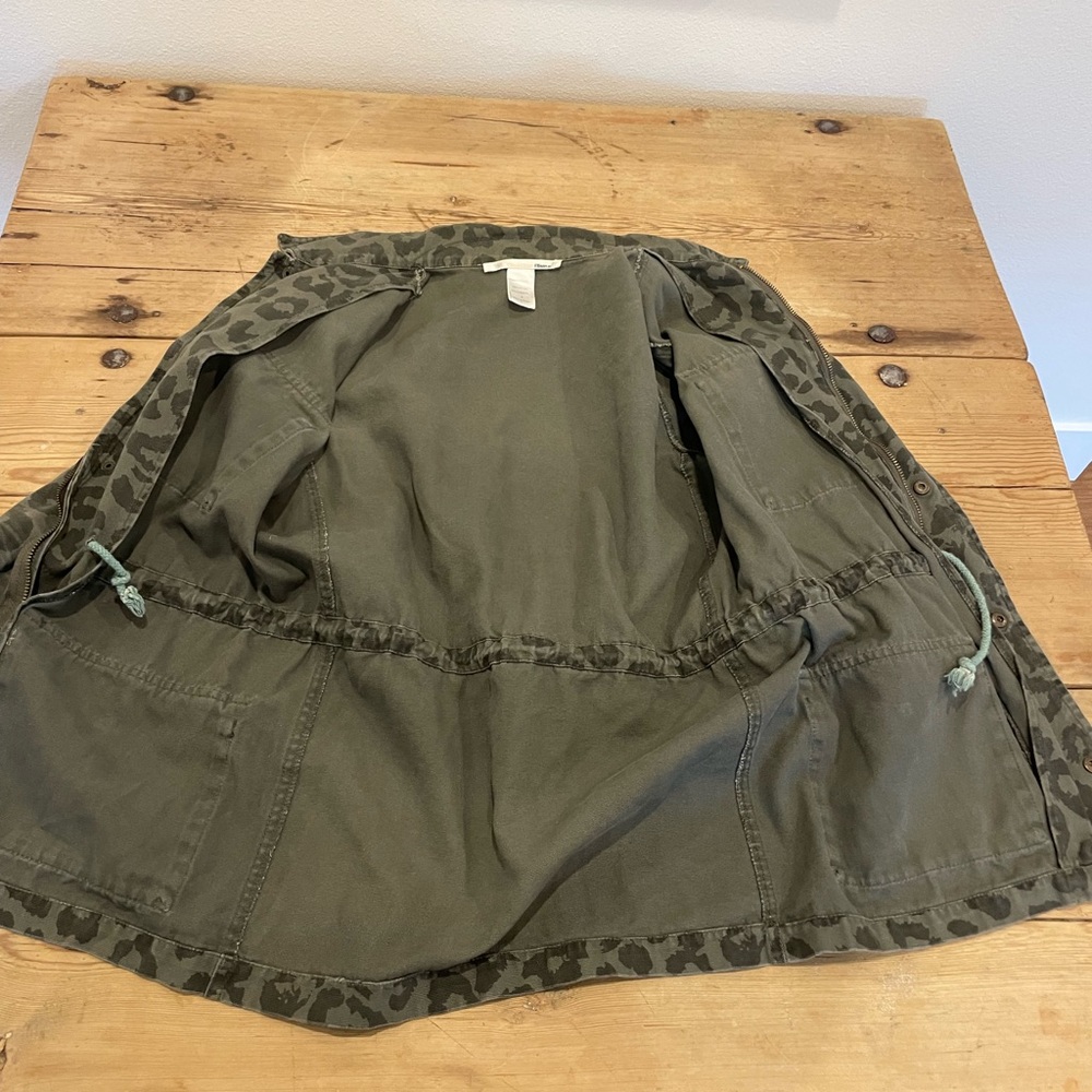 Ellison Olive Leopard Print Military Jacket - Picture 6 of 6